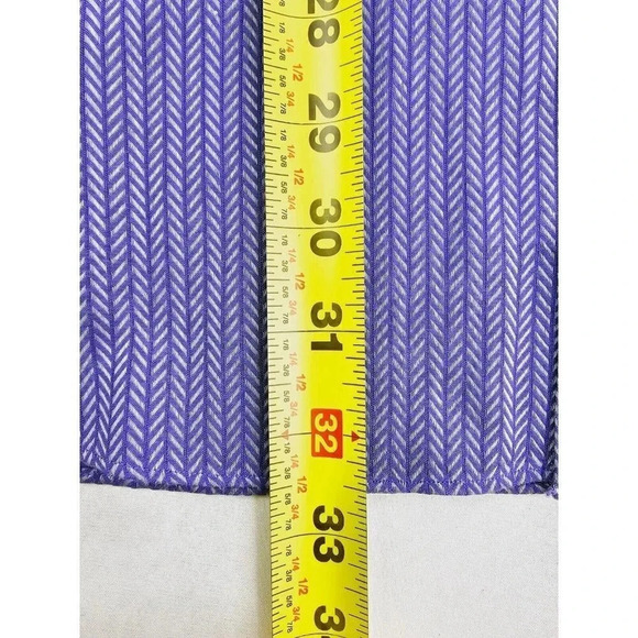Paul Fredrick Slim Fit Size 16-34 Men's Purple Gray Pattern Spread Collar Cotton - Picture 7 of 9